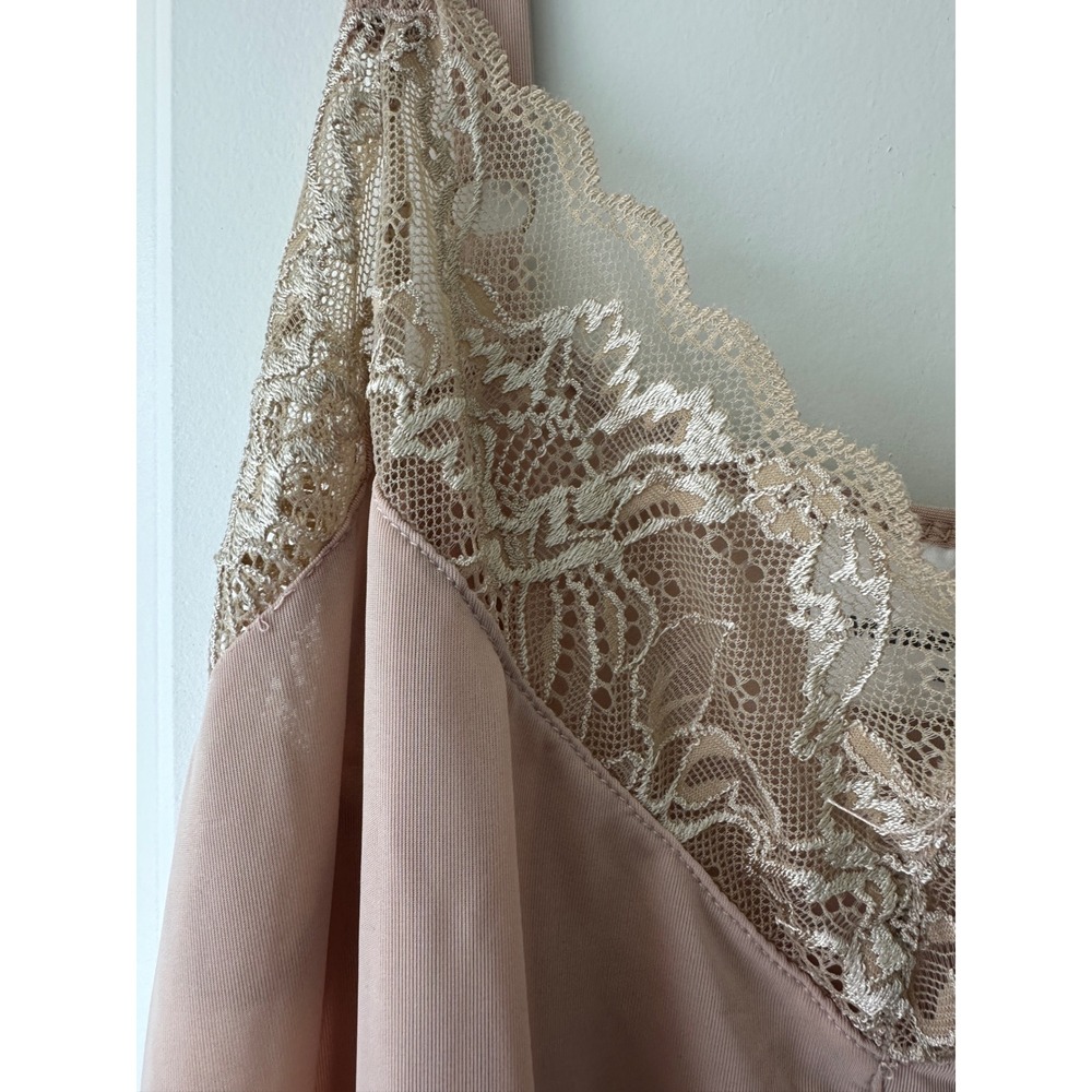 Avenue Body Womens Pink Lace Trim Chemise Nightgown Sleepwear Slip Dress 18/20 - Picture 5 of 7